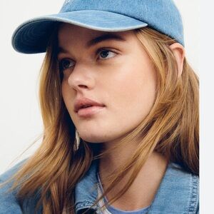 NWT Zara Blue Denim Baseball Cap